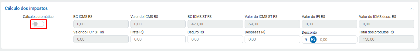 Desmarcar cálculo automático no ZWeb